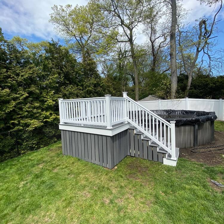 minimalist above ground pool small deck