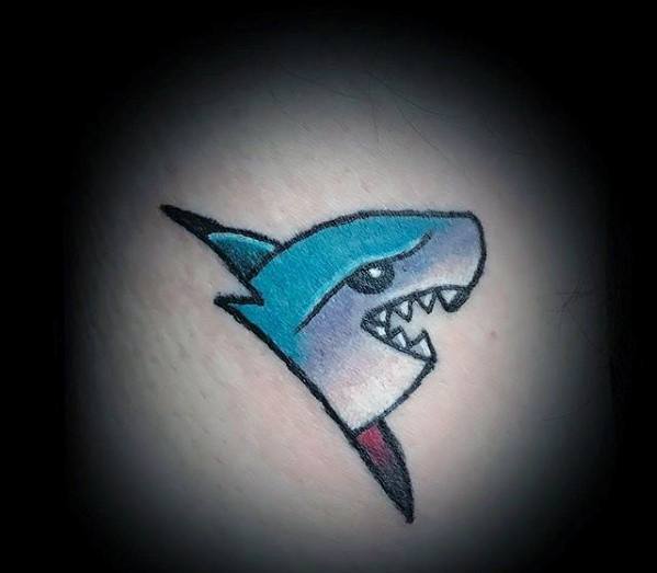 Simple Old School Mens Traditional Shark Head Chest Tattoos