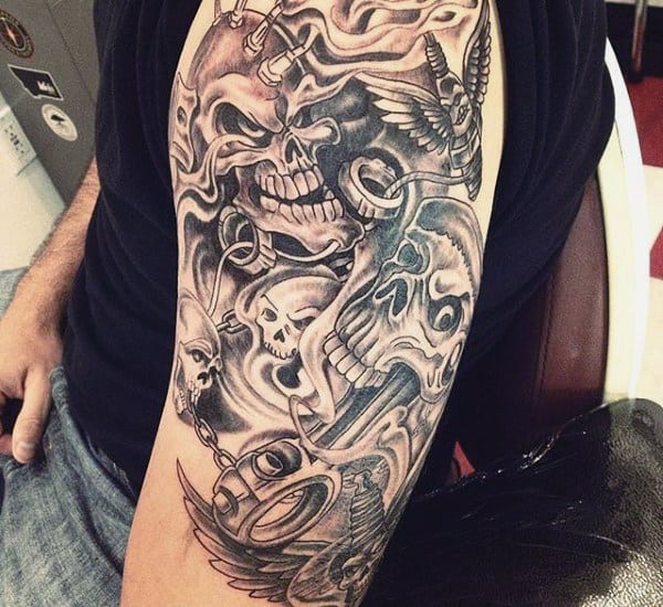 Simple Piston Men's Tattoos