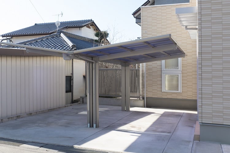 simple residential area double carport