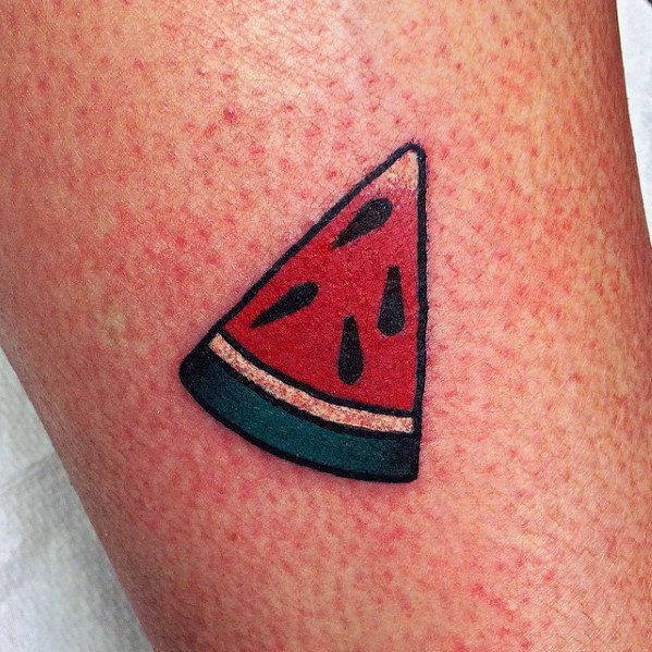 Simple Small Forearm Watermelon Tattoos For Gentlemen