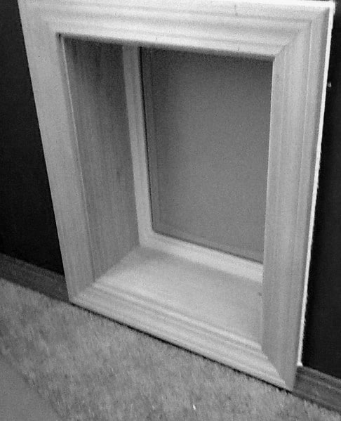 Simple Square Framed Molding Doggy Door Ideas
