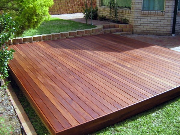 Simple Square Wood Floating Deck Ideas