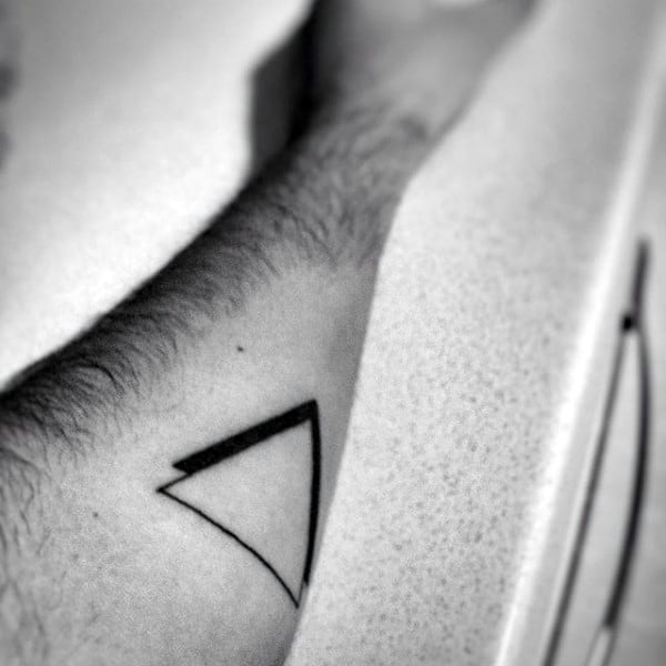 Simple Triangle Tattoo On Arms For Men
