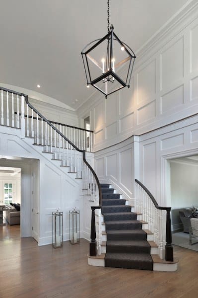 simple wainscoting house foyer stairway