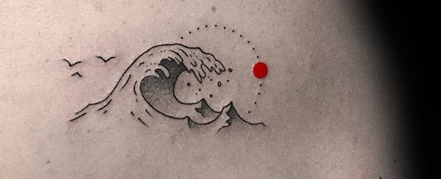 Simple Wave Tattoo Designs For Men