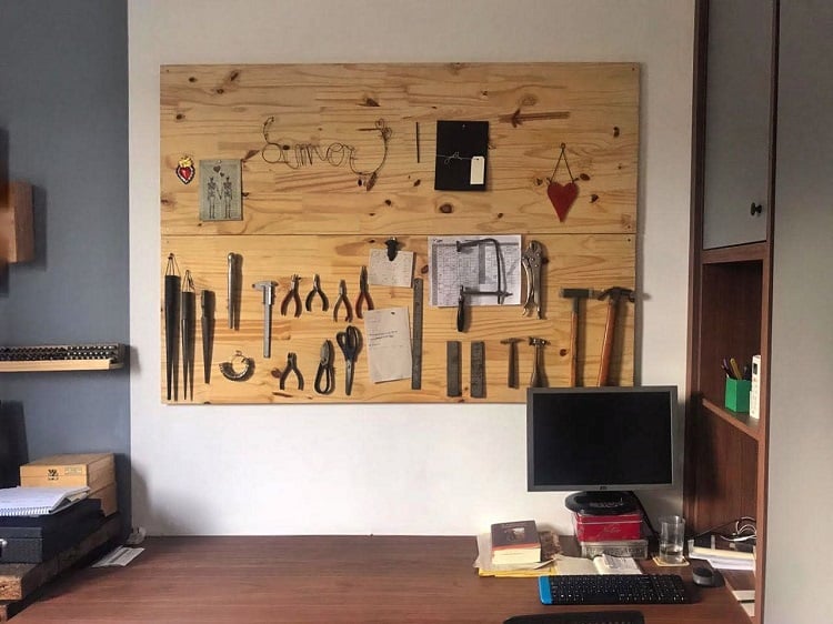 simple workspace pegboard