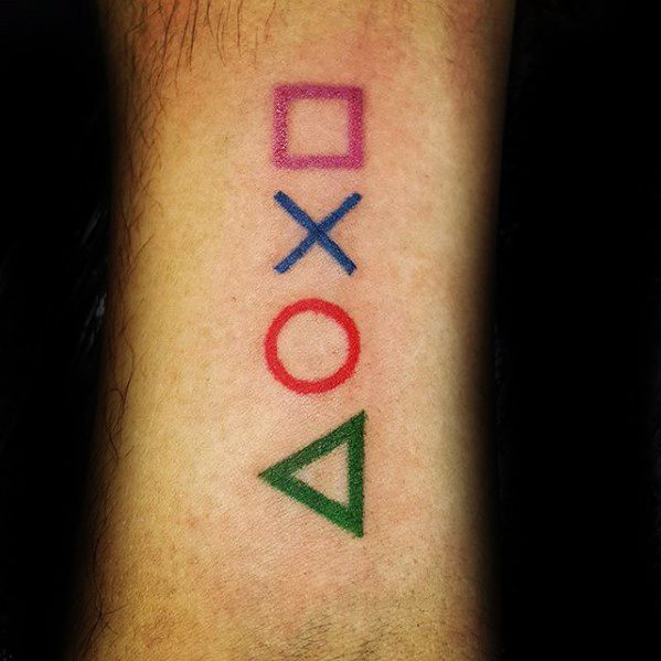 Simple Wrist Controller Buttons Male Playstation Tattoo Designs
