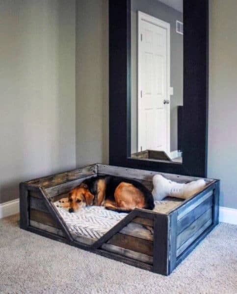 single barn wood dog bed 