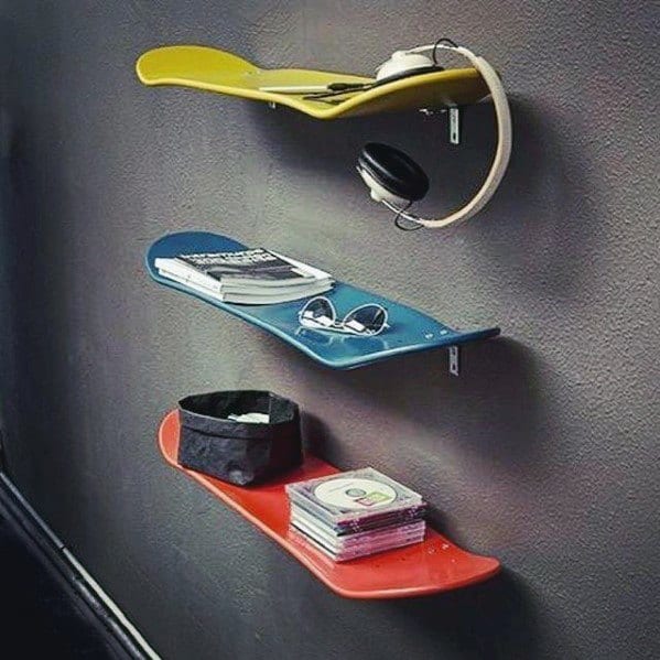 Skateboard Diy Man Cave Shelf Ideas