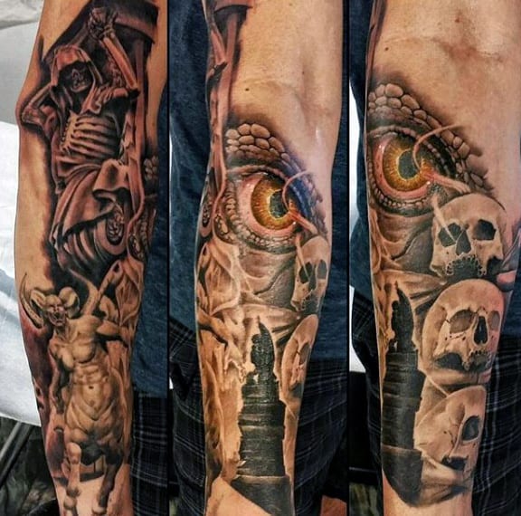 Skeleton Arm Tattoo For Men