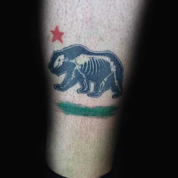 Skeleton Bear Mens California Tattoos