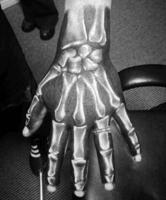 Skeleton Bones Badass Hand Tattoo Ideas For Men