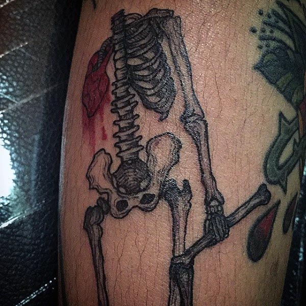 Skeleton Bones Mens Small Tattoo Ideas On Leg