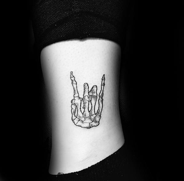 Skeleton Hands Ankle Tattoo Designs For Guys