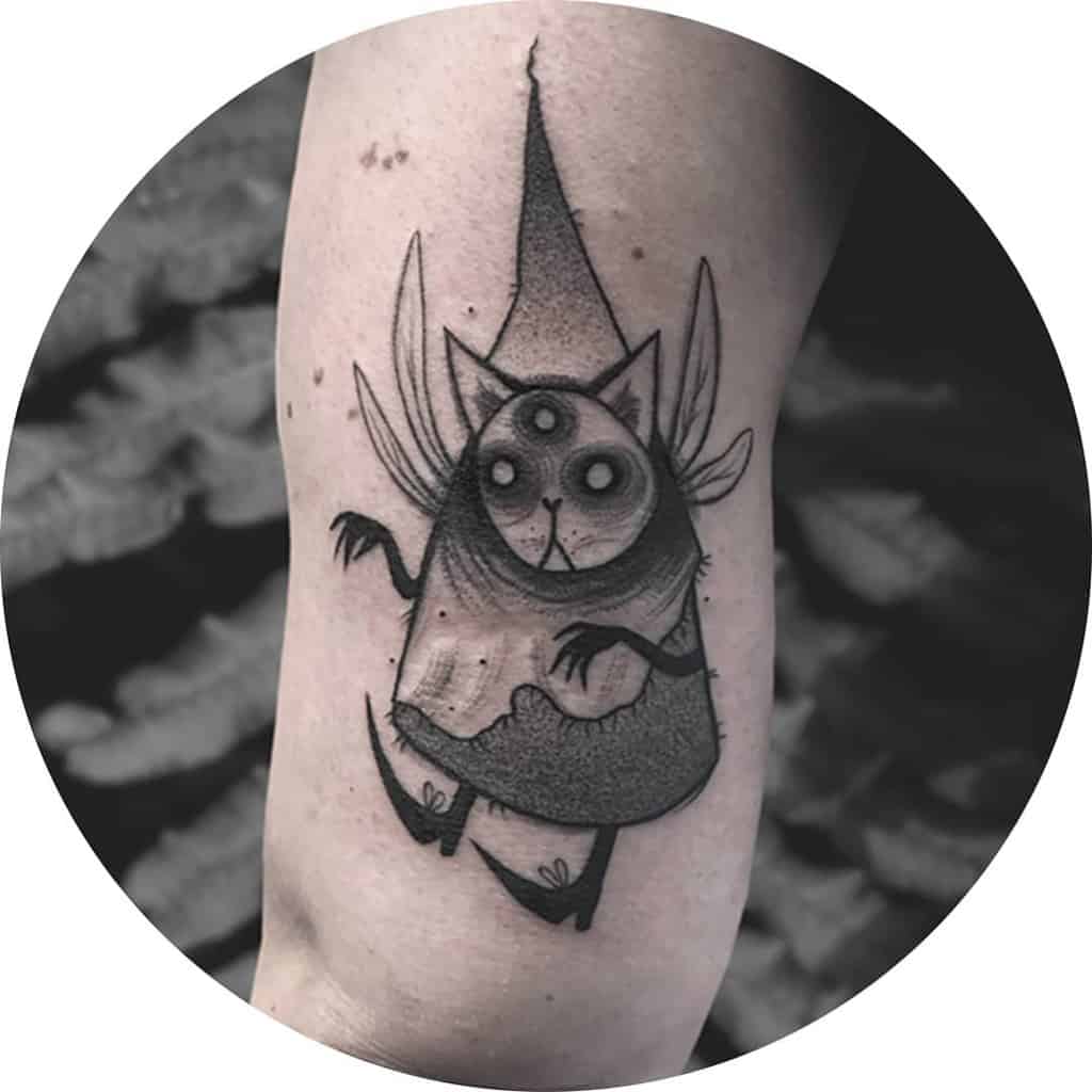 Sketch Art Work Cat Lover Fairy Tattoo