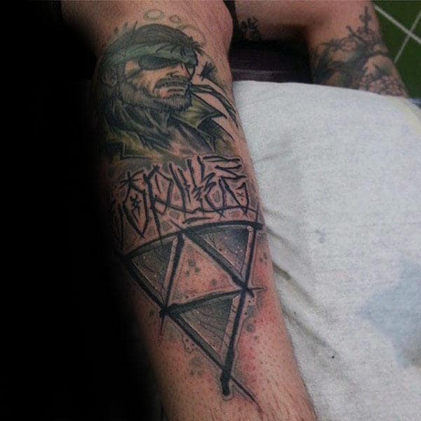 Sketched Triforce Mens Forearm Tatoo Design Ideas