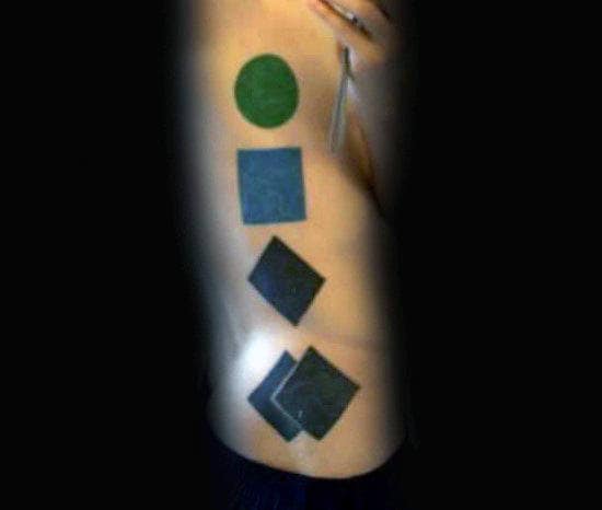 Skiing Guys Rib Cage Side Slope Terrain Difficulty Tattoo