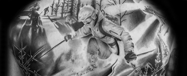 Skiing Tattoos For Men