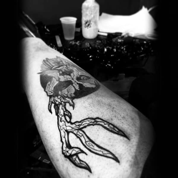Skull Antler Mens Arm Tattoos