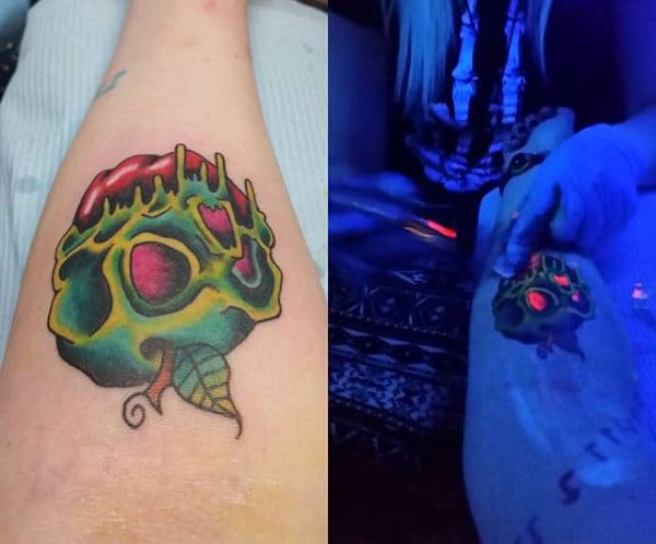Skull Glow In The Dark Male Tattoo Design Ideas