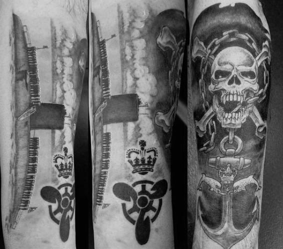 Skull Navy Anchor Guys Tattoos
