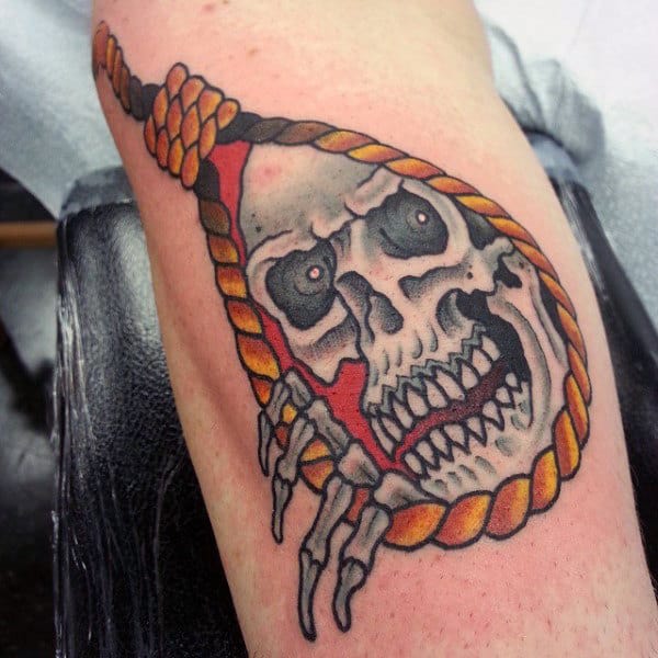 Skull Noose Mens Arm Tattoos