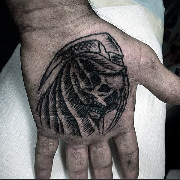Skull Tattoo Male Palms