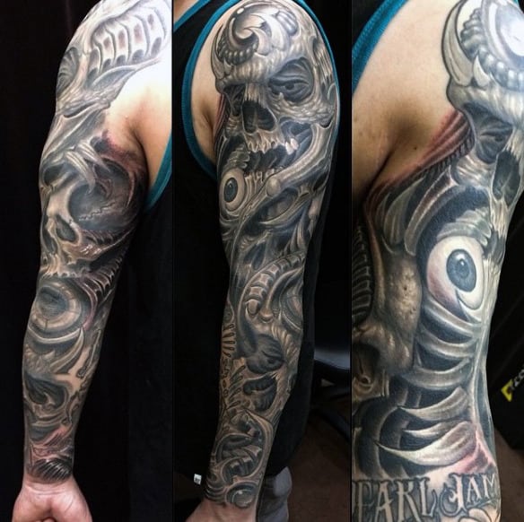 Skull Tattoos For Men Sleeves With Eye 3d Design