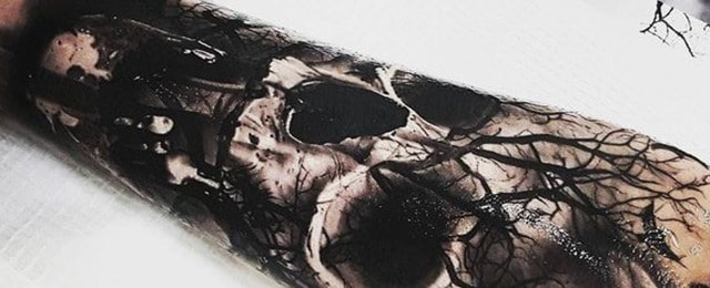 Skull Tree Tattoo Designs For Men