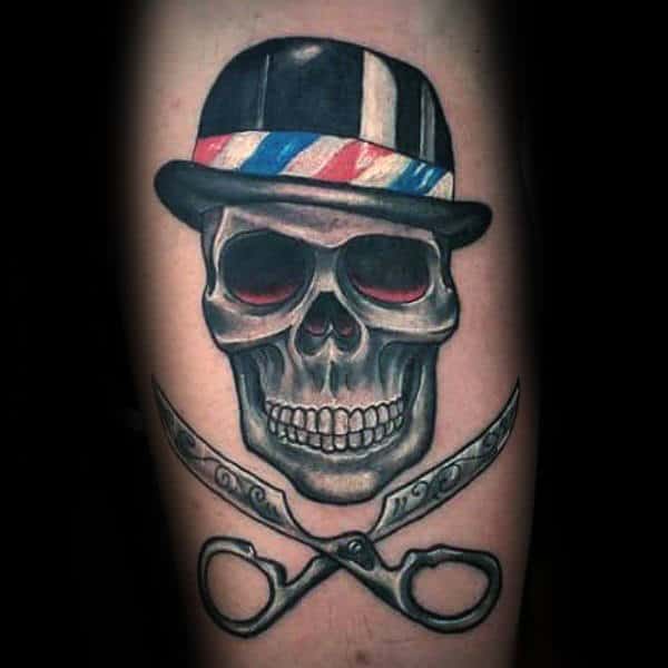 Skull With Scissor Crossbones Mens Arm Tattoos