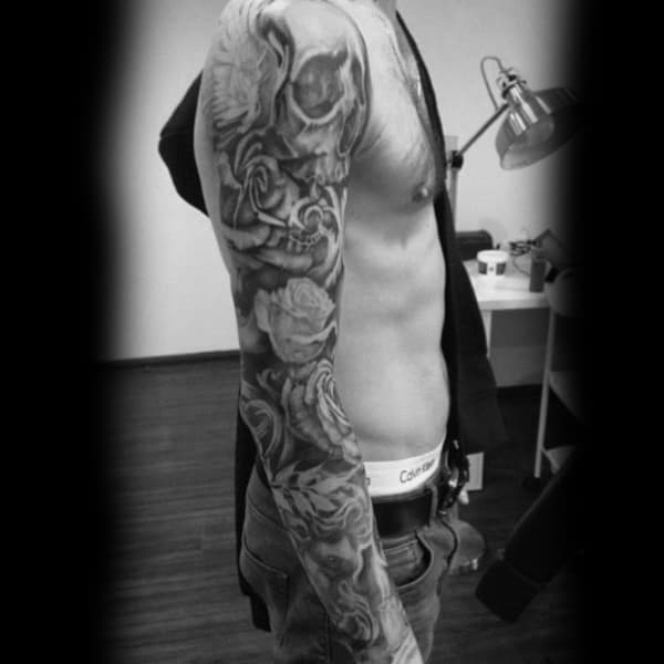 Skulls Sleeve Male Tattoos