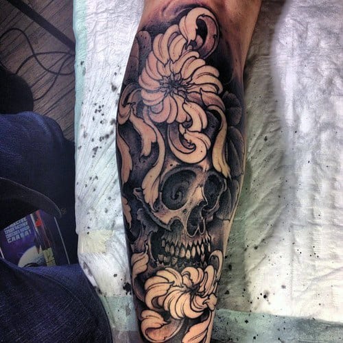Skulls Sleeve Mens Tattoo Neo Traditional Ideas