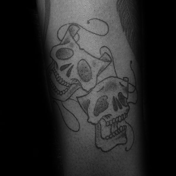 Skulls Theatre Drama Mask Guys Tattoos On Forearm