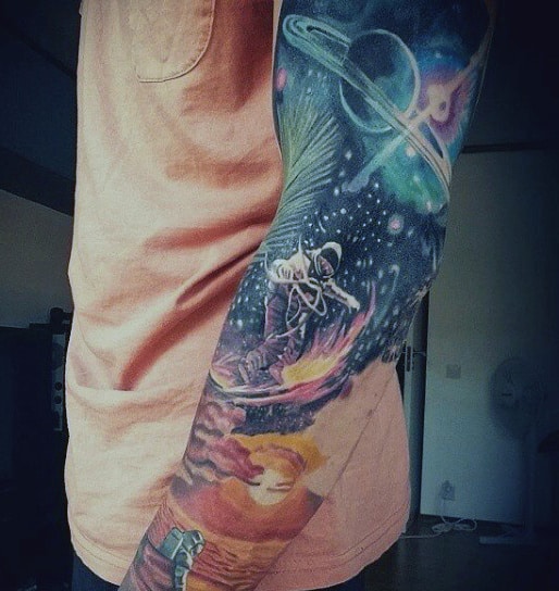 Sky Tattoo Sleeve On Men