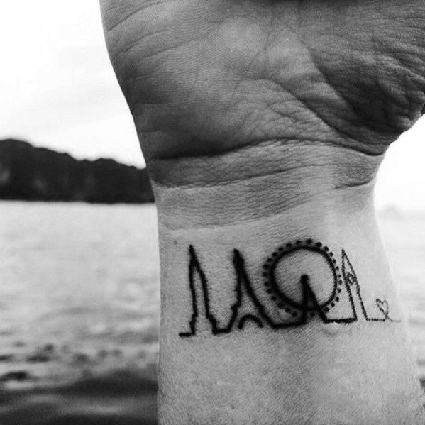 Skyline Of London Small Creative Mens City Wrist Tattoos