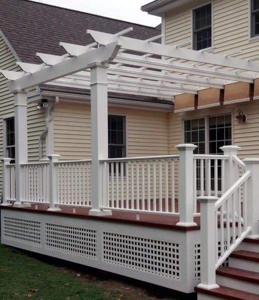 white lattice deck skirting