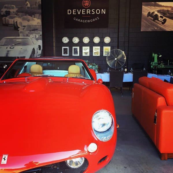 modern garage wall ideas red ferrari 
