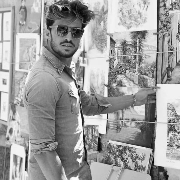 Sleek Hipster Hairstyle Men Messy Wavy