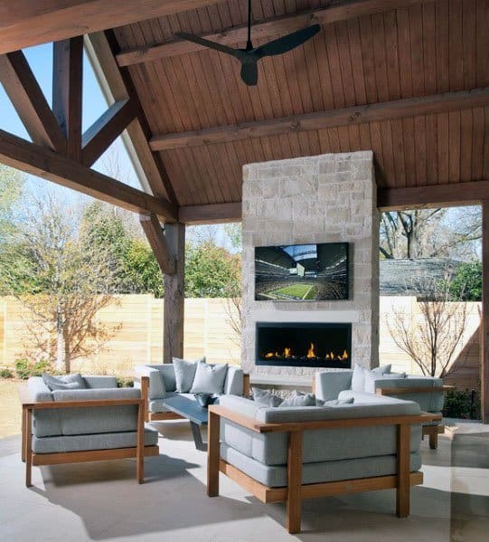 patio tv wall fireplace 