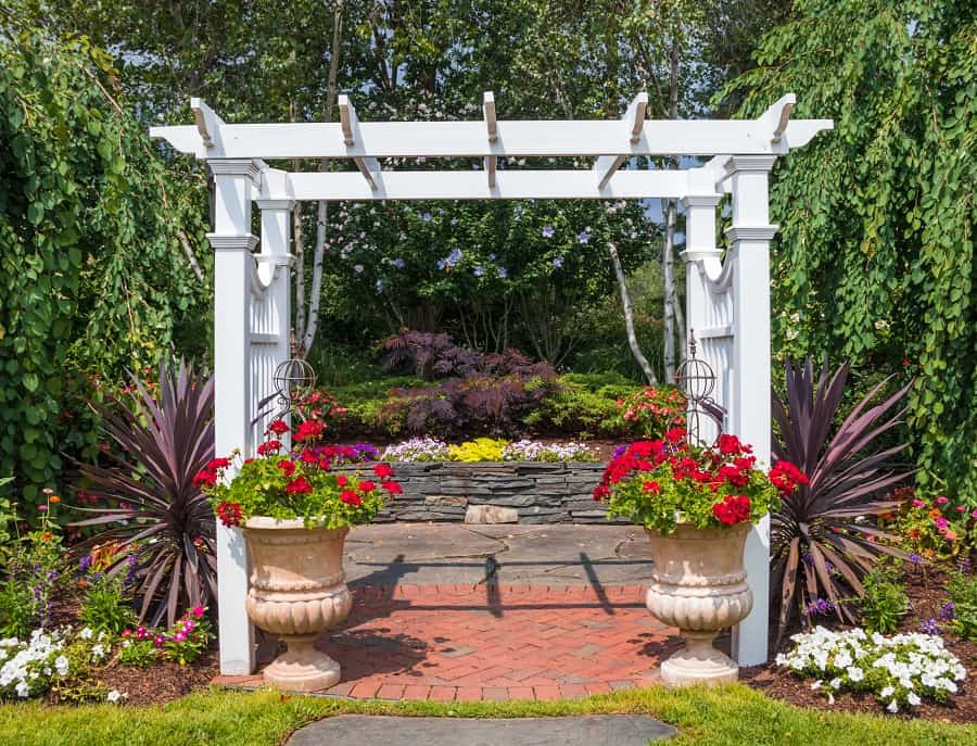 pergola rock landscape accent 