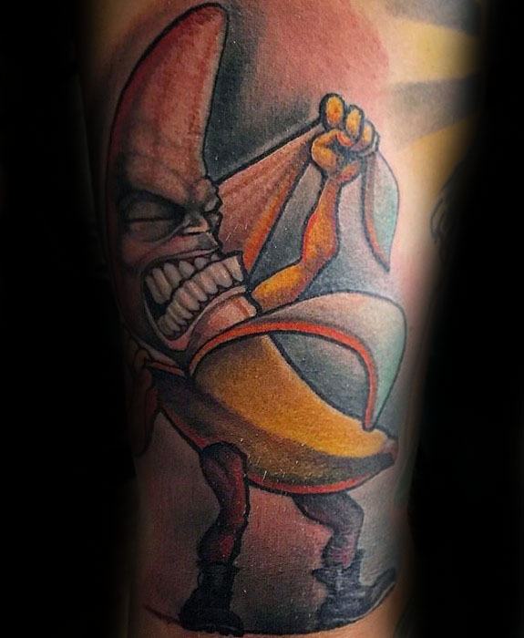 Sleeve Banana Ripping Off Skin Tattoo Designs For Guys