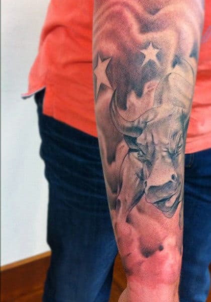 Sleeve Bull Skull Tattoo Designs For Men