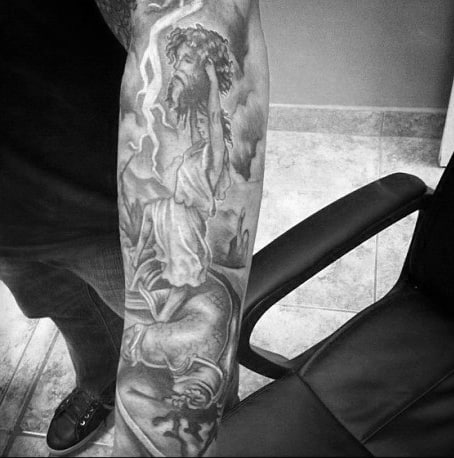 Sleeve David And Goliath Tattoo On Male