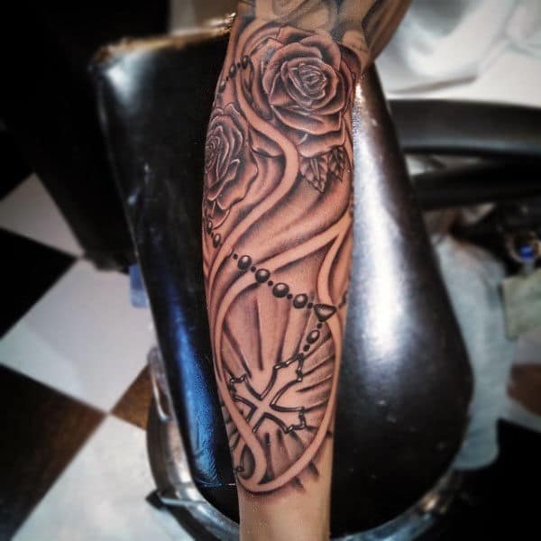 Sleeve Designs Gentleman With Rosary Arm Tattoo