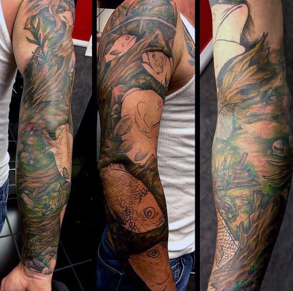 Sleeve Faith Fish Tattoo For Men