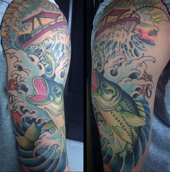 Sleeve Japanese Fishing Tattoo Ideas On Men