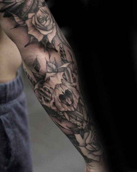 Sleeve Mens Bear Skull Tattoos
