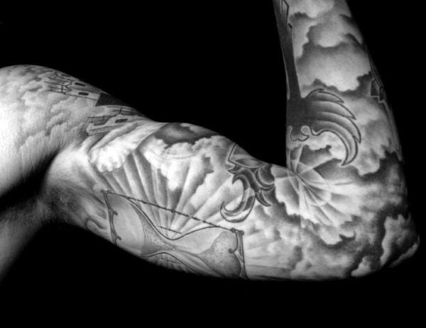 Sleeve Mens Cloud Tattoo Design Inspiration