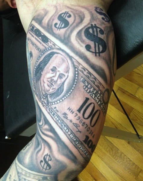Sleeve Money Sign Tattoo For Men